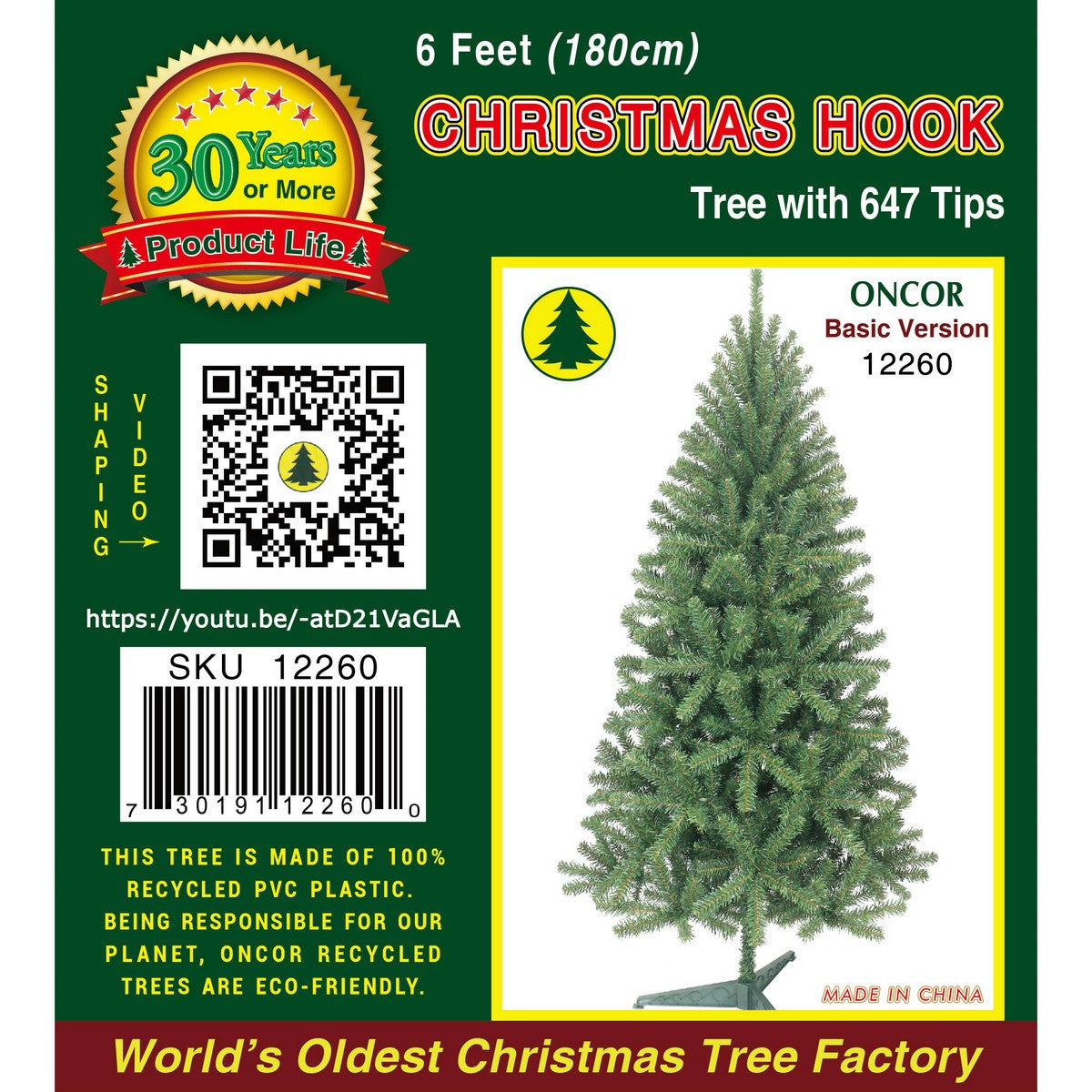 6ft Christmas Tree Artificial - 647 Tips