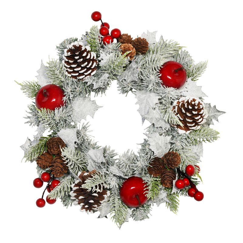 Frosted Christmas Wreath White 30cm Primary Image