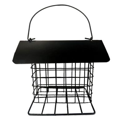 Suet Block Garden Bird Feeder Black Metal By Nature Watch
