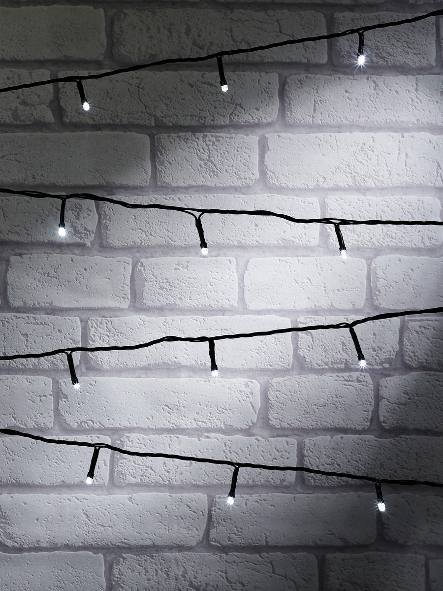 Christmas String Fairy Lights Multifunction Cool White Outdoor 100 LED - 7.42m by Astralis