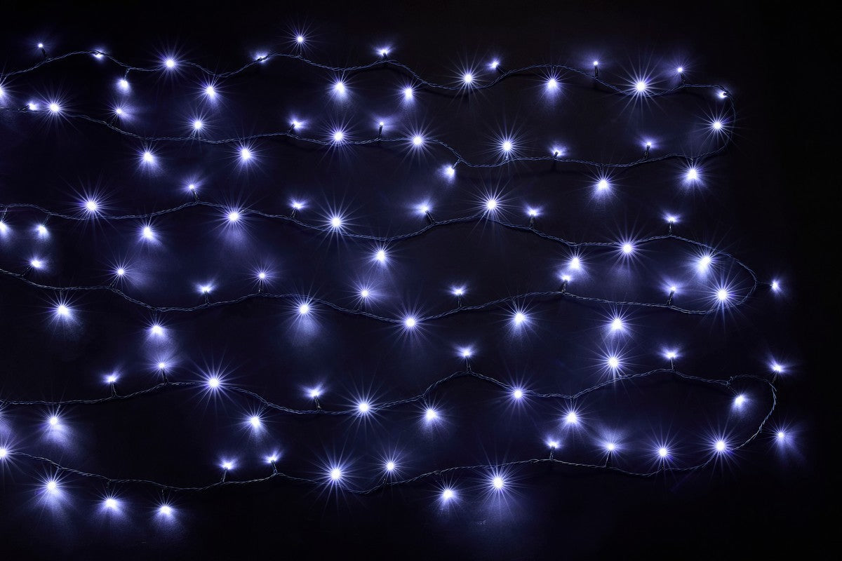 Christmas String Fairy Lights Multifunction Cool White Outdoor 200 LED - 9.95m by Astralis