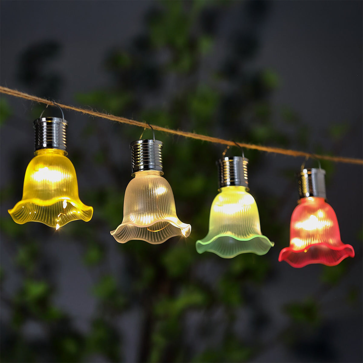 Flower Solar Garden Lantern Decoration Red LED - 10cm by Bright Garden