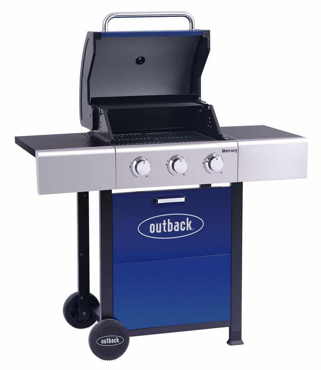Mercury Gas BBQ 3 Burner Steel & Enamel 121cm by Outback