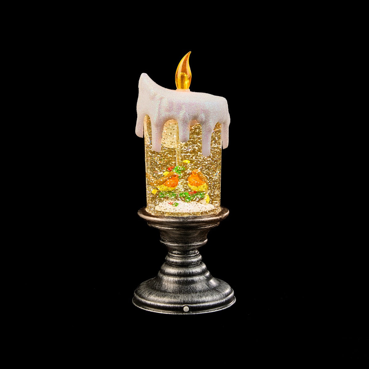 Christmas Candle With Robin Warm White LED by Astralis