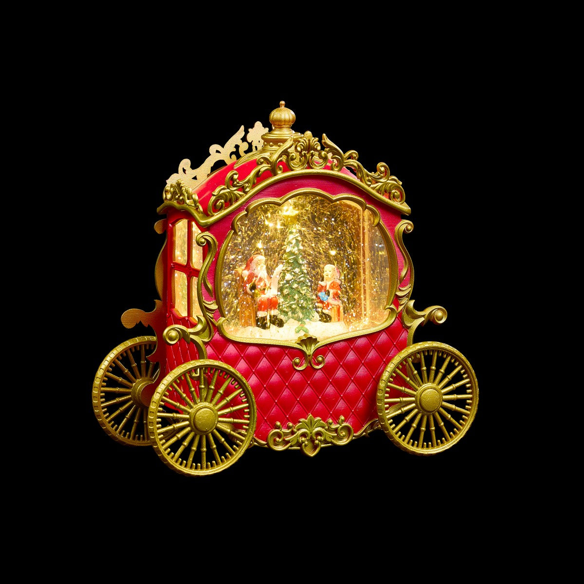 Christmas Carriage W Santa Warm White LED by Astralis