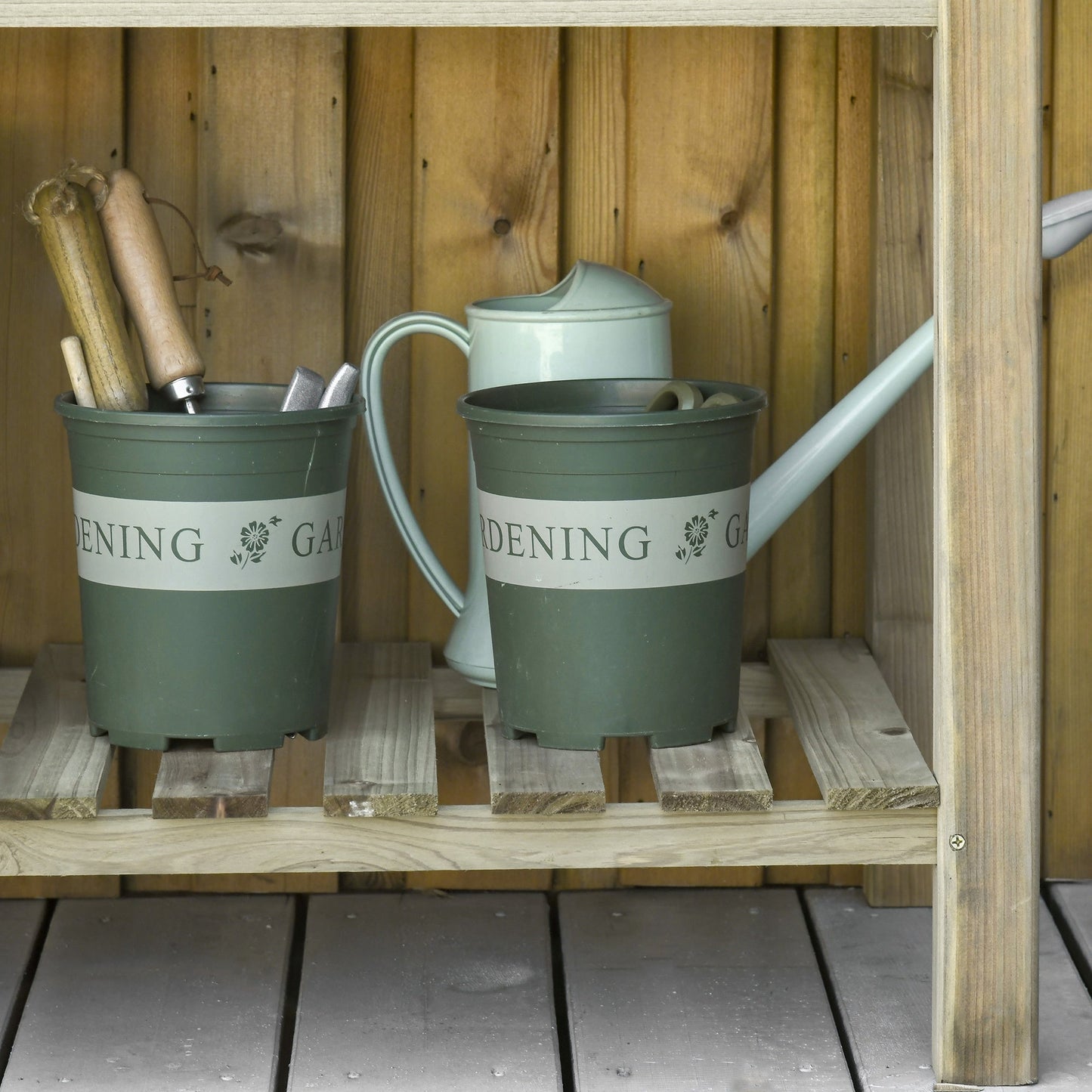 Raised Garden Bed with Legs and Storage Shelf Elevated Wooden Planter Box