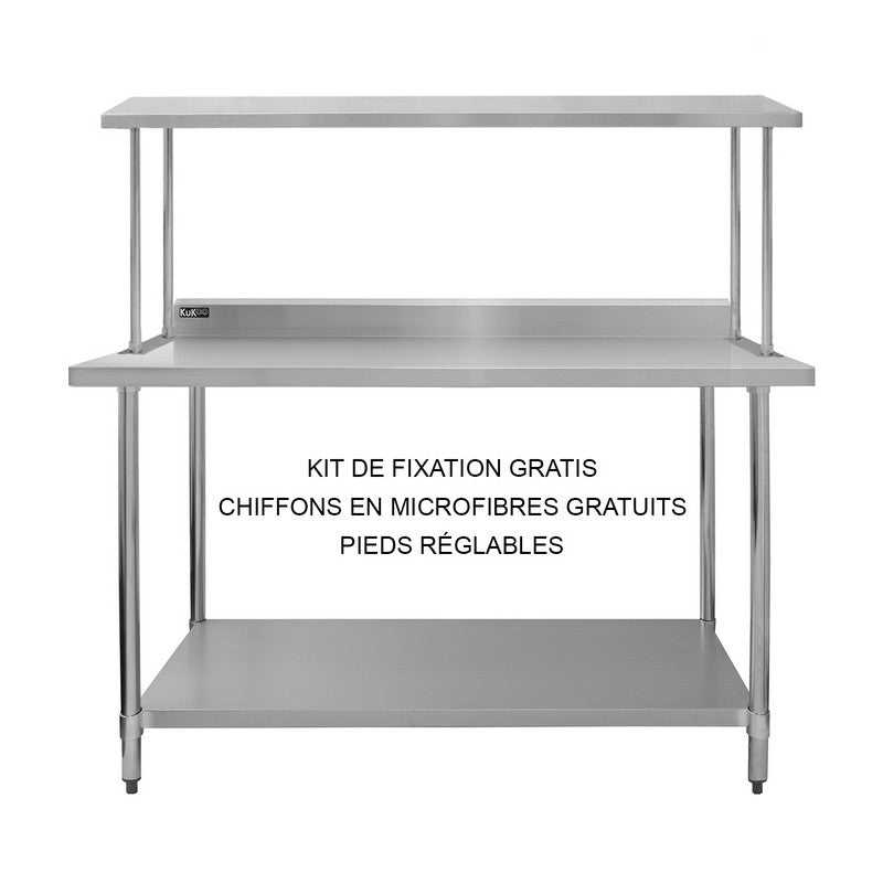 Stainless Steel Workbench 150cm - Silver Catering by Raven