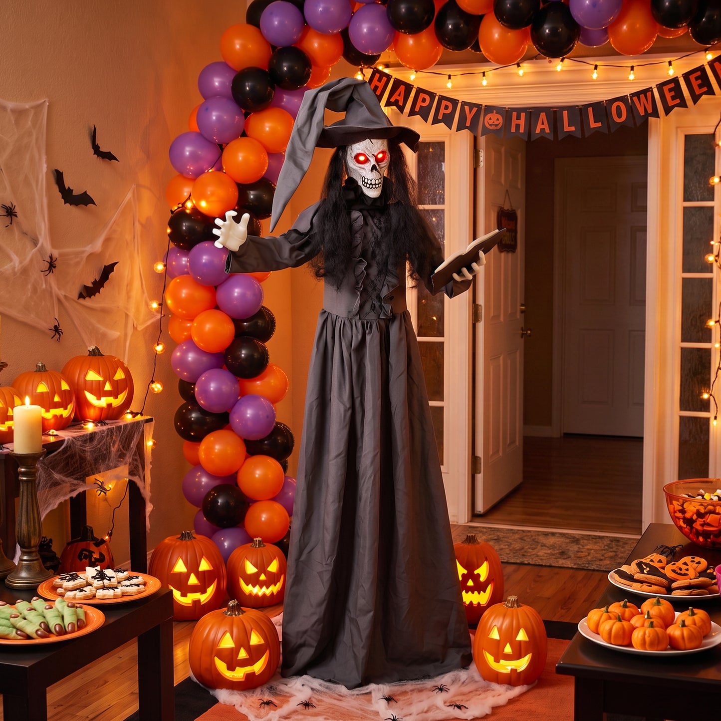 Animated Witch Halloween Decoration - 180cm