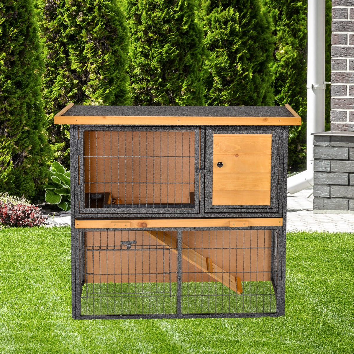 Wayfair Rabbit Cages PawHut Rabbit Hutch Pet House Bunny Cage