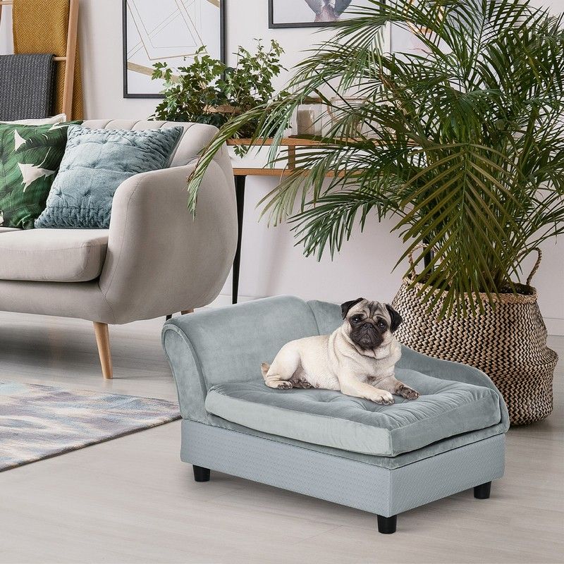 Pawhut Dog Sofa With Storage Pet Chair For Small Dogs Cat Couch