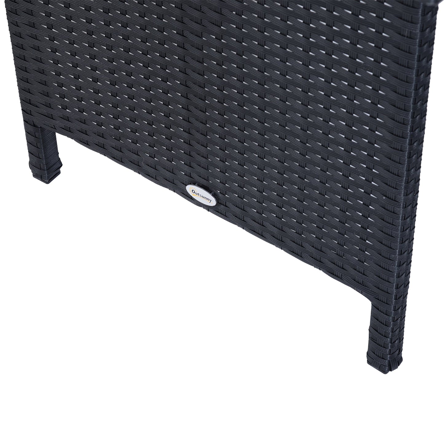 8 Seater Garden Rattan Furniture Rattan Corner Dining Sofa Set Wicker Conservatory Furniture Lawn Patio Coffee Table Foot Stool w/Cushion-Black