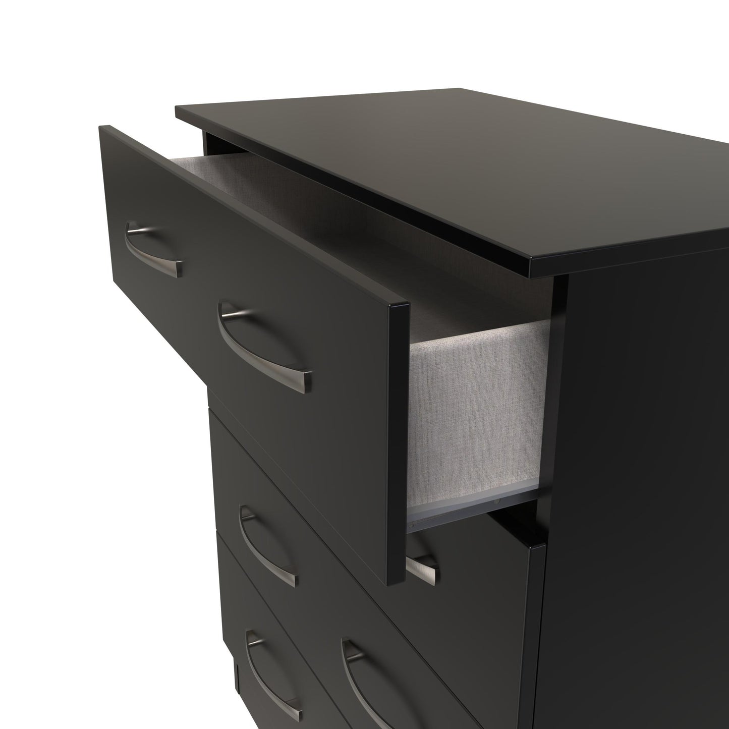 Avon Chest of Drawers Black 4 Drawers 89cm