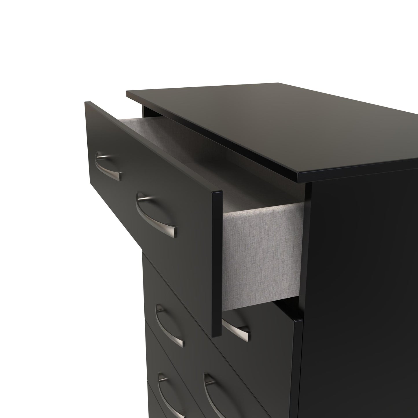 Avon Tall Chest of Drawers Black 5 Drawers 108cm