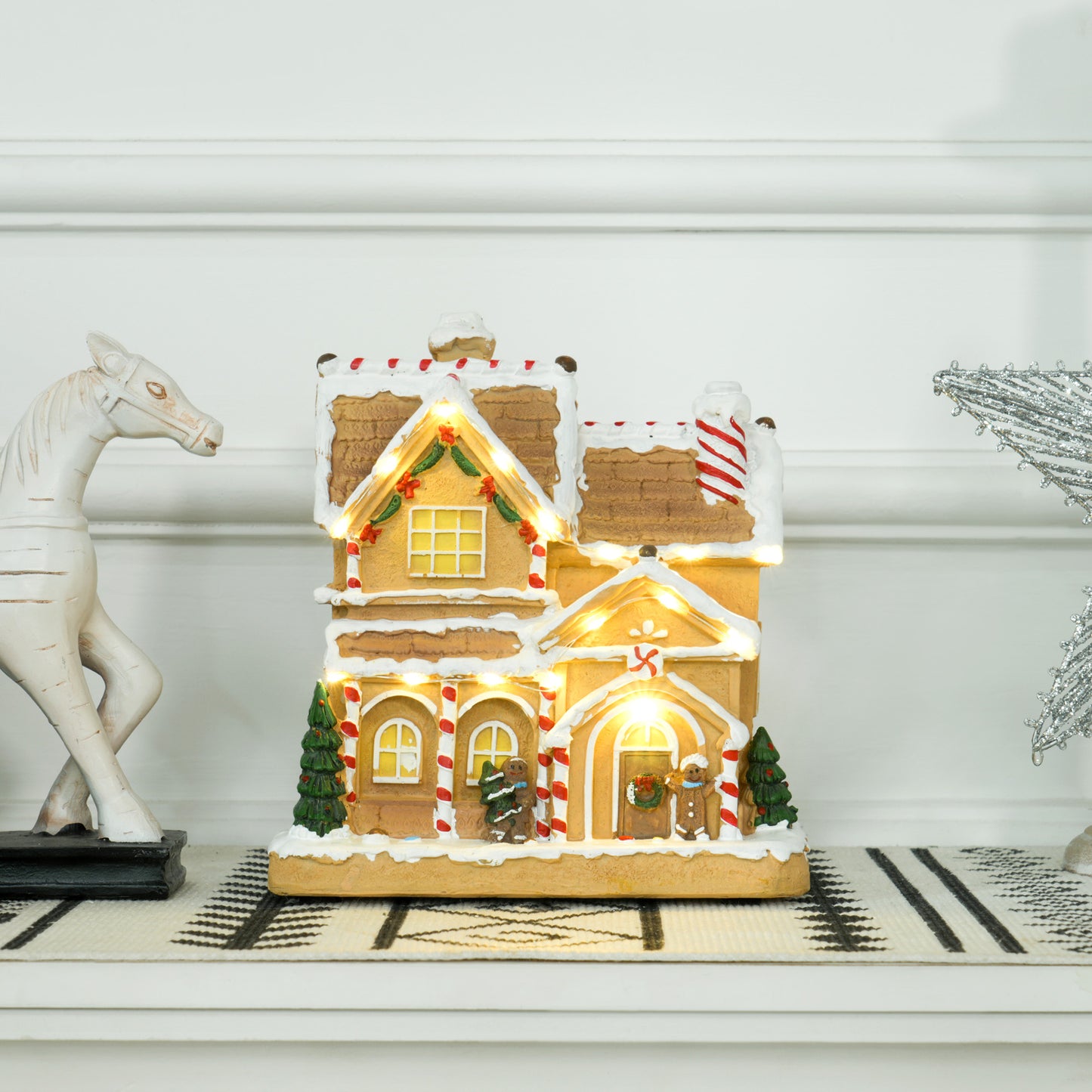 Gingerbread House Miniature Christmas Scene - 22.5cm