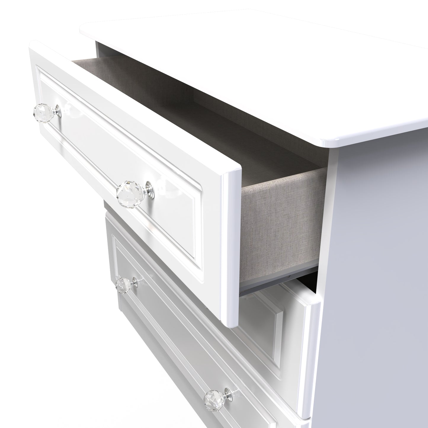 Balmoral Chest of Drawers White 3 Drawers 77cm