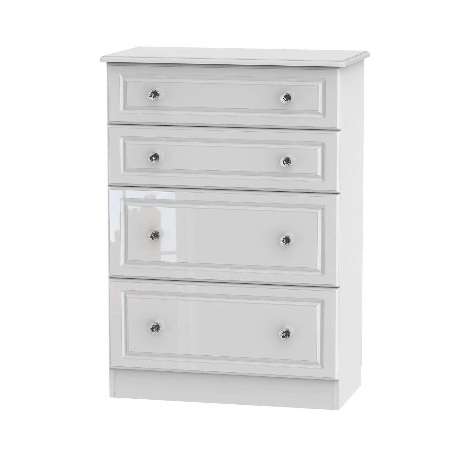 Balmoral Tall Chest of Drawers White 4 Drawers 108cm