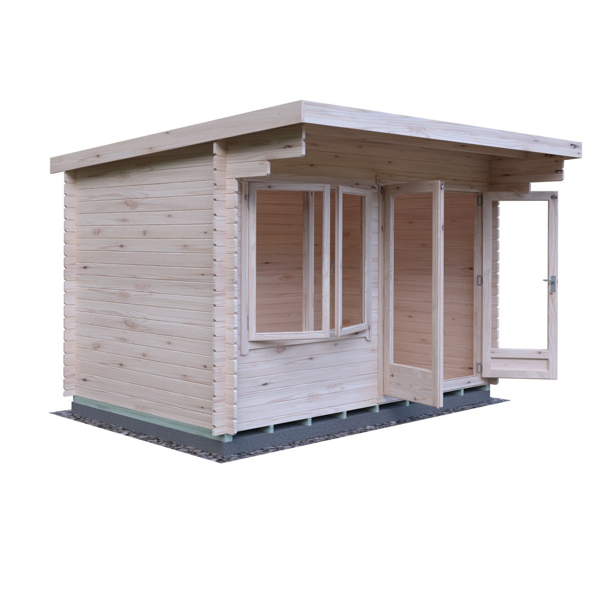 Shire Belgravia 7' 10" x 11' 9" Pent Log Cabin - Premium 44mm Cladding Tongue & Groove