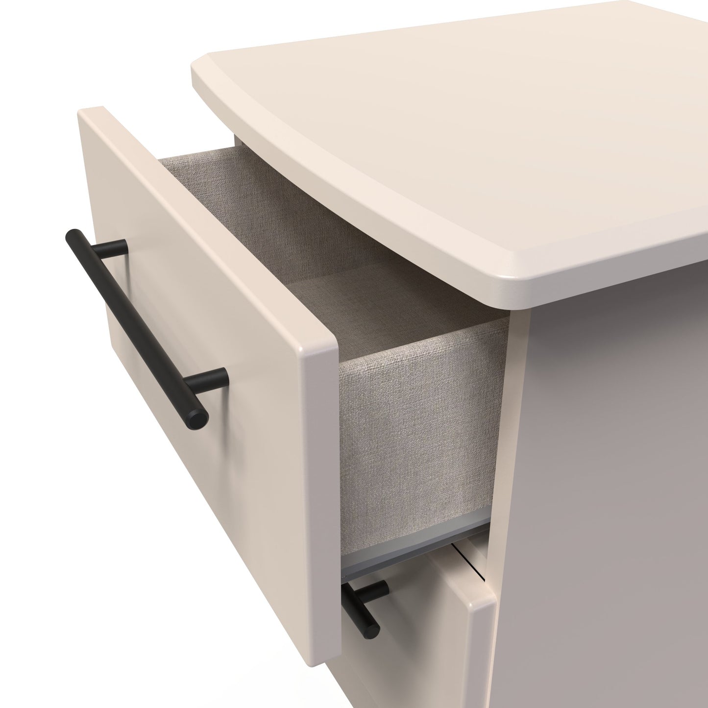 Beverley Bedside Table Off-White 2 Drawers 51cm