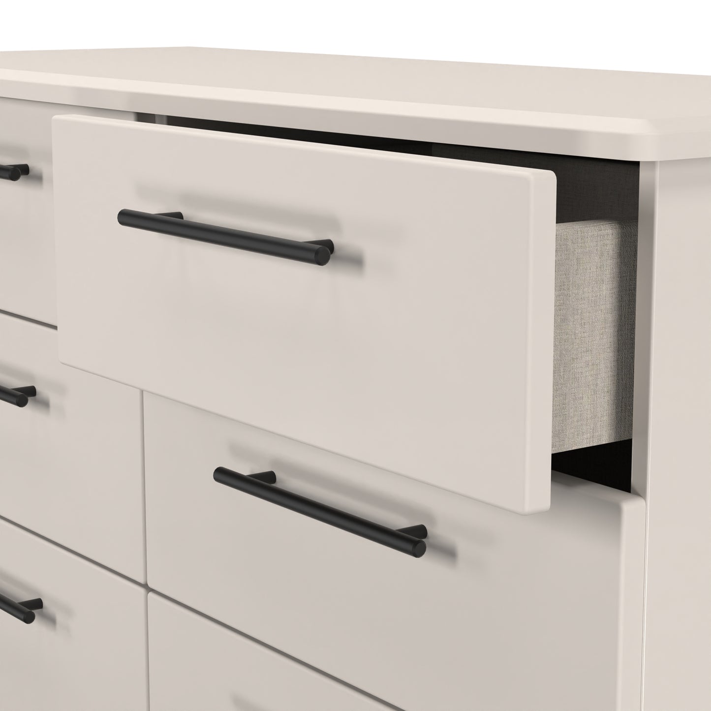 Beverley Large Chest of Drawers Off-White 6 Drawers 112cm