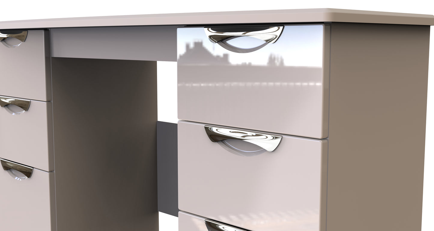 Camden Desk Off-White 6 Drawers 128cm