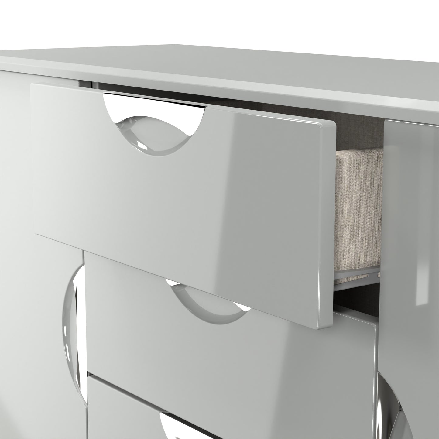 Camden Large Sideboard Grey 2 Doors 2 Shelves 3 Drawers 128cm