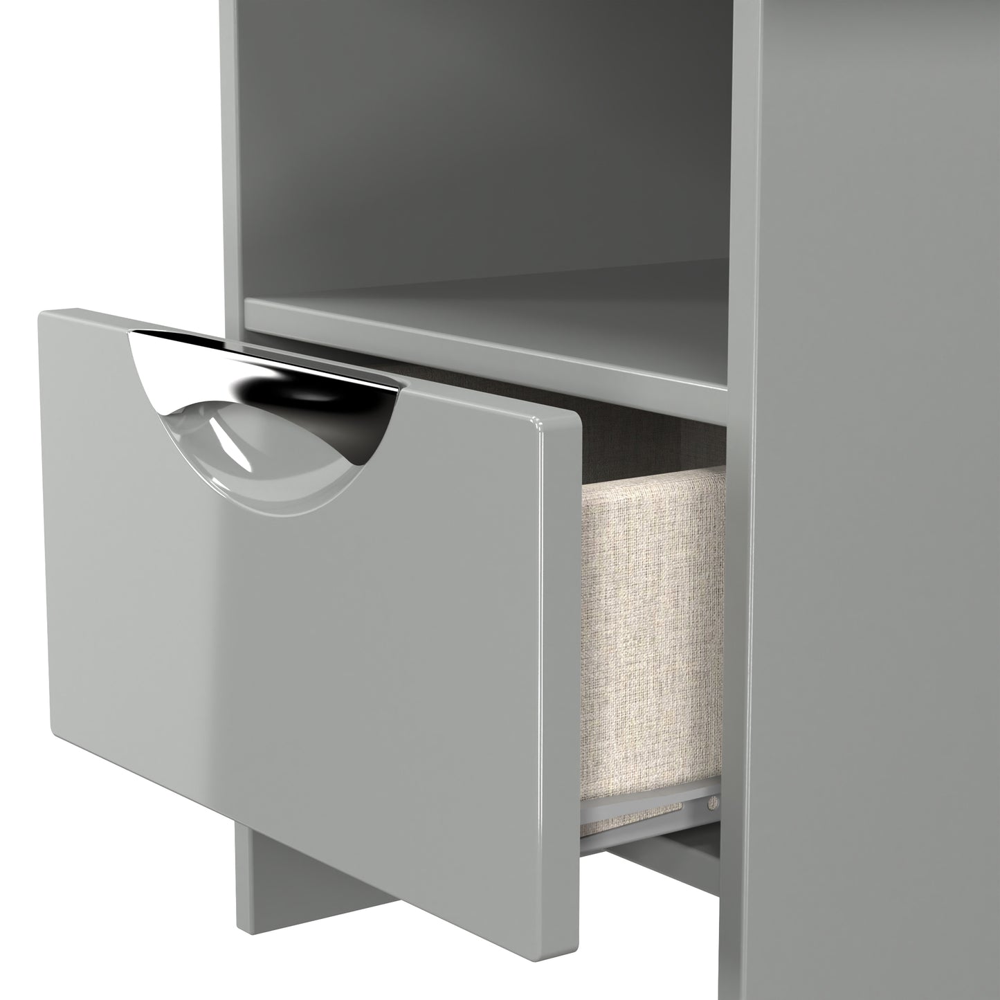 Camden Side Table Grey 1 Shelf 1 Drawer 50cm