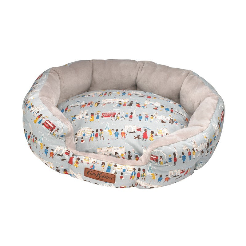 Small Dog Bed Blue Cotton 60cm by Cath Kidston
