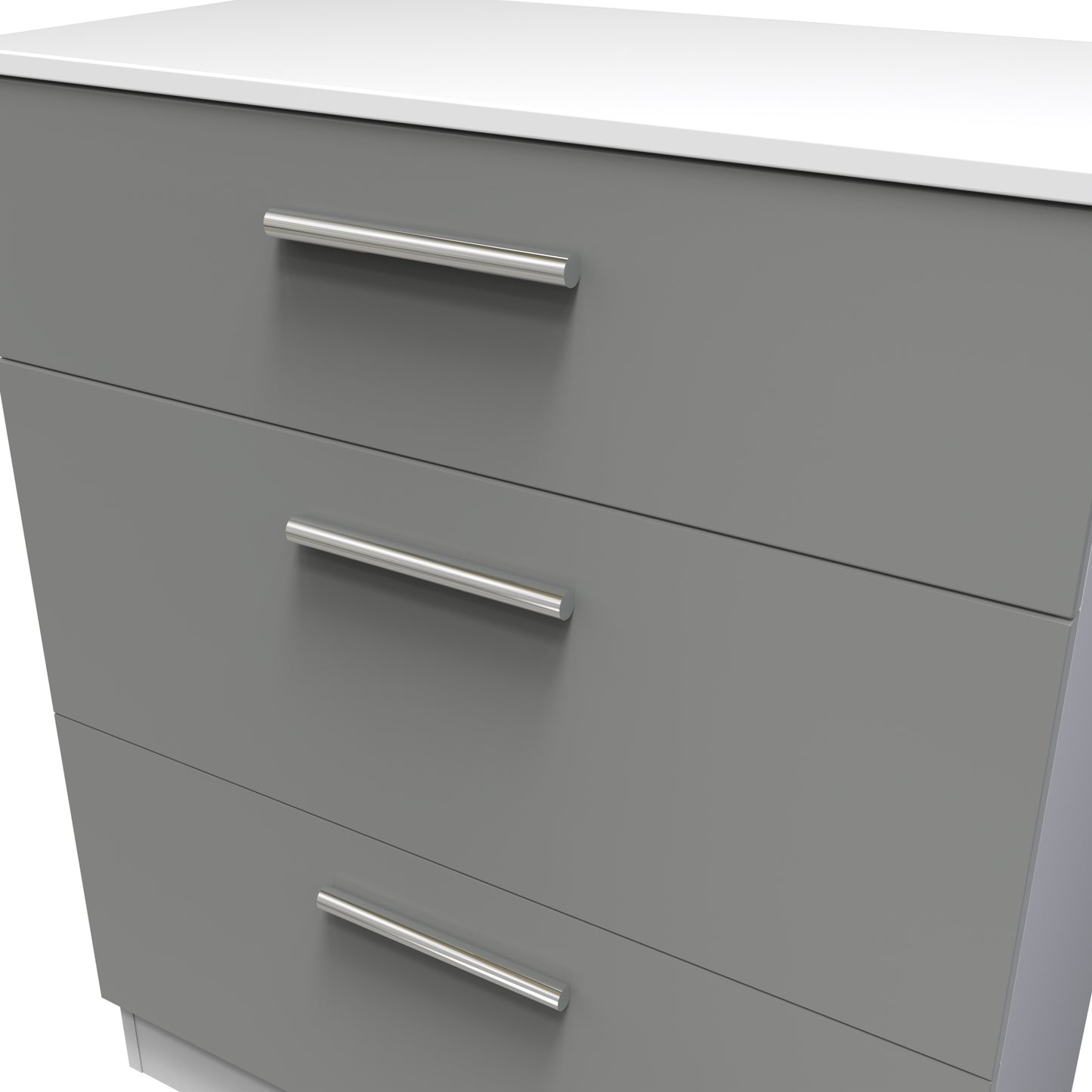 Contrast Chest of Drawers Grey & White 3 Drawers 39cm