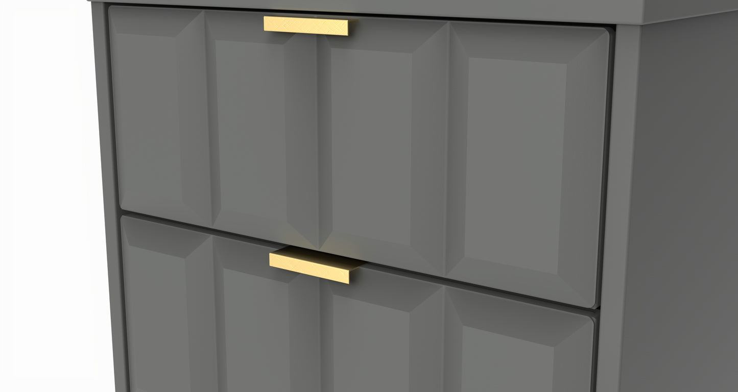 Cube Tall Tallboy Grey 5 Drawers 109cm