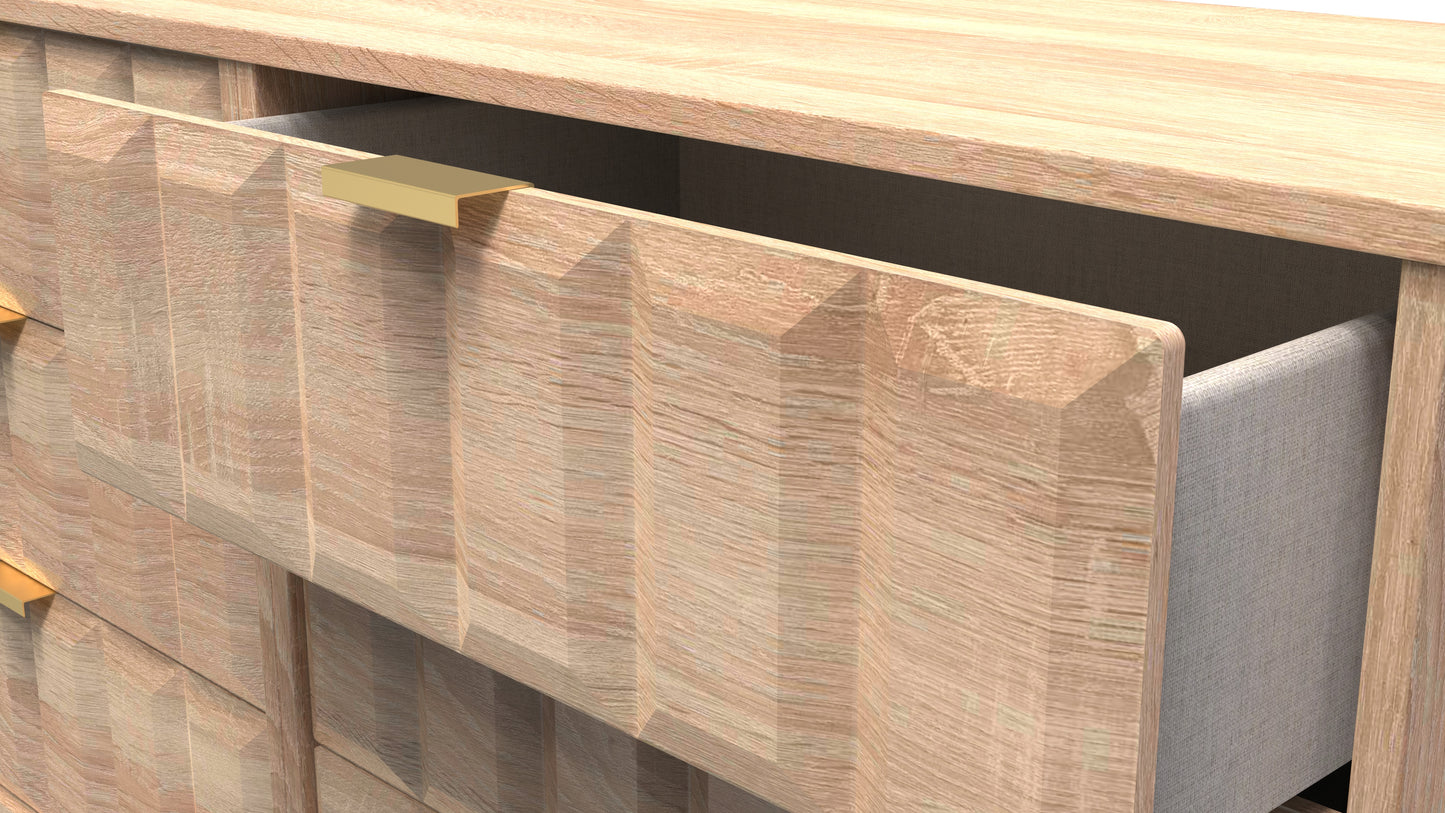 Cube Large Chest of Drawers Oak 6 Drawers 115cm