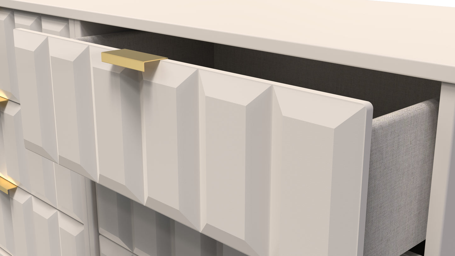 Cube Large Chest of Drawers Off-White 6 Drawers 115cm