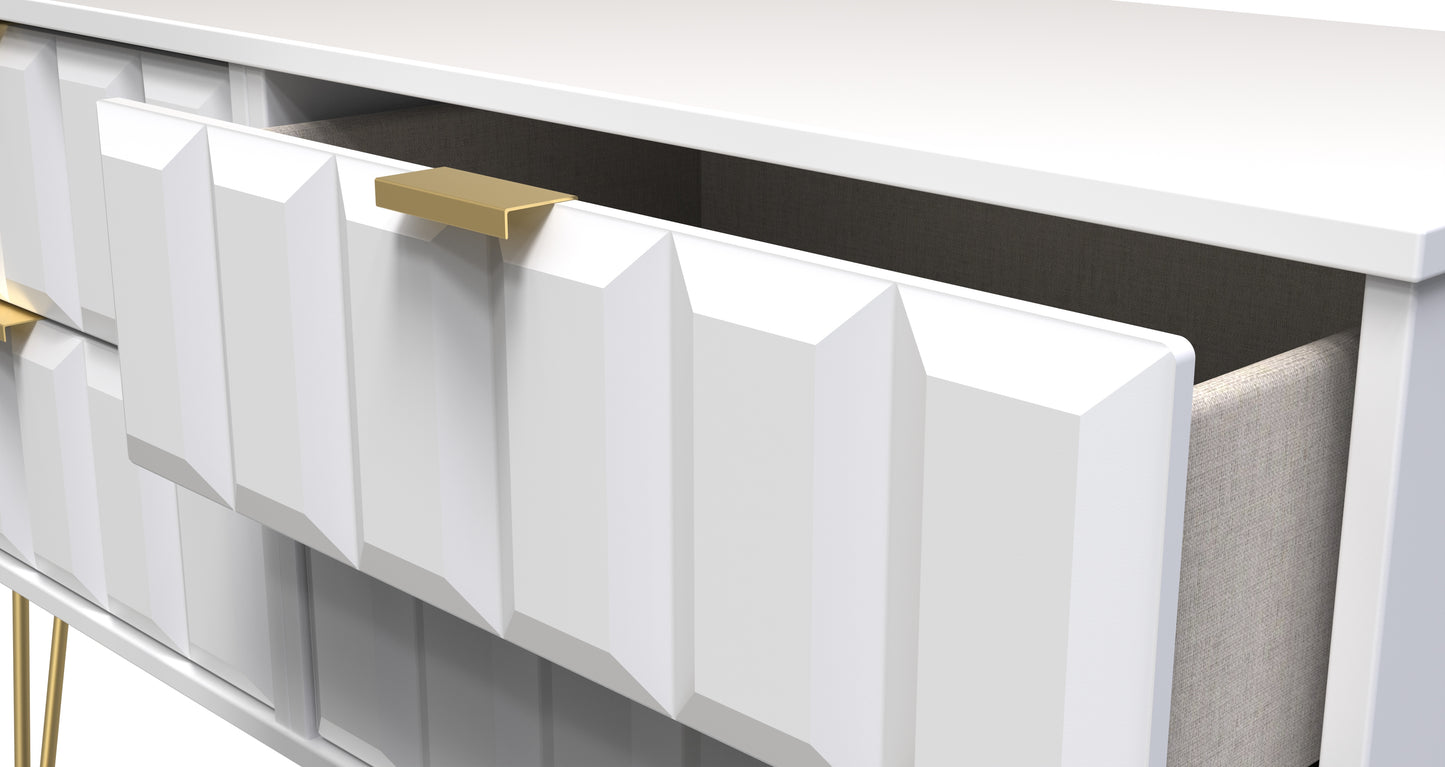 Cube Large Chest of Drawers White 4 Drawers 115cm