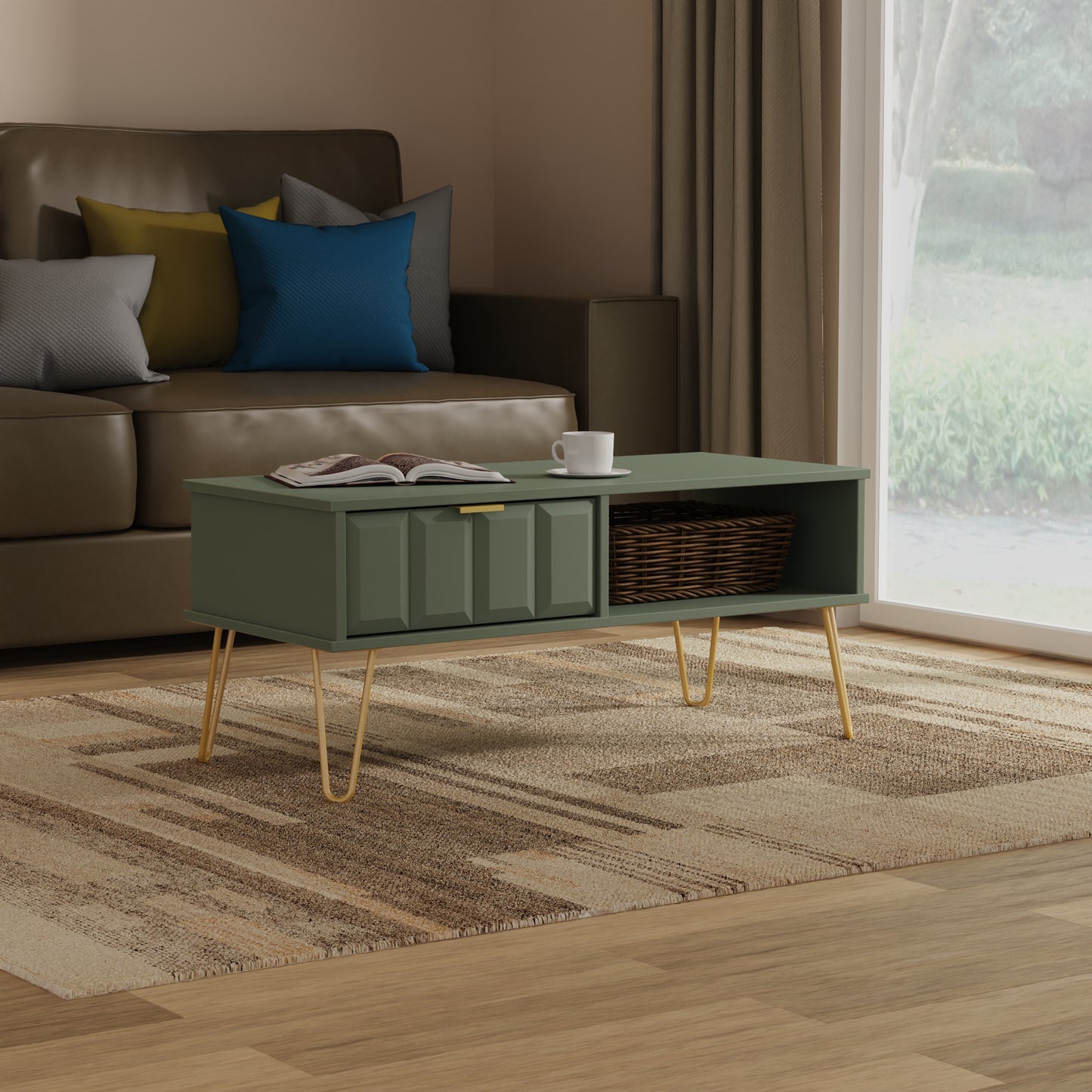 Cube Coffee Table Not Applicable 1 Shelf 1 Drawer 92cm