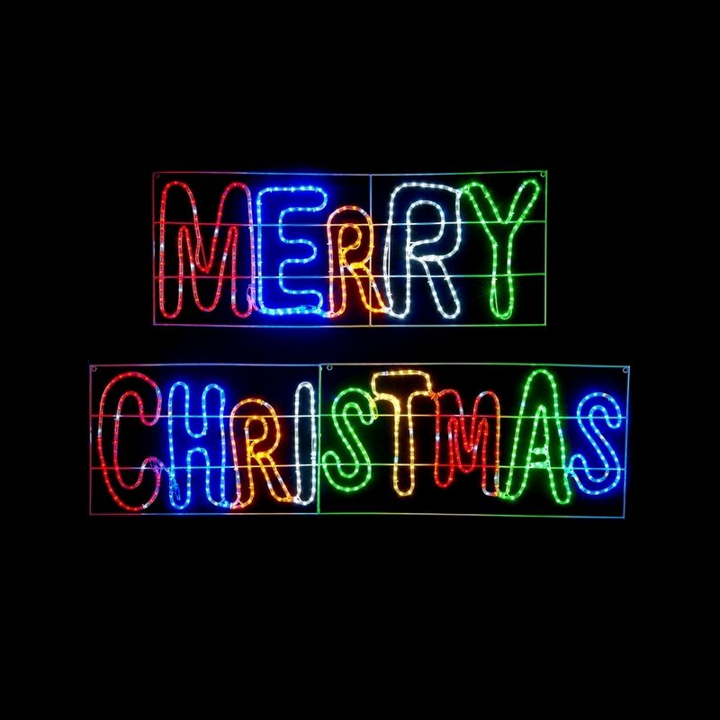 Rainbow Merry Christmas Rope Light Decoration Primary Image