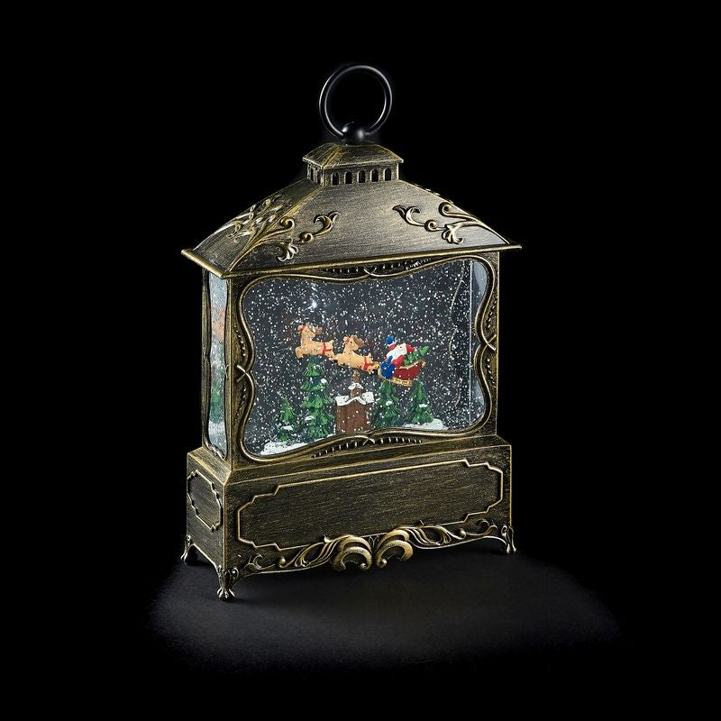Festive Lantern LED Christmas Decoration with Spinning Glitter Primary Image
