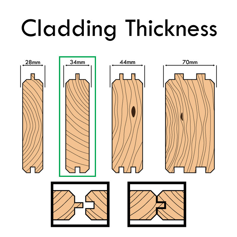 Shire Lydford 11' 9" x 13' 8" Apex Log Cabin - Premium 34mm Cladding Tongue & Groove
