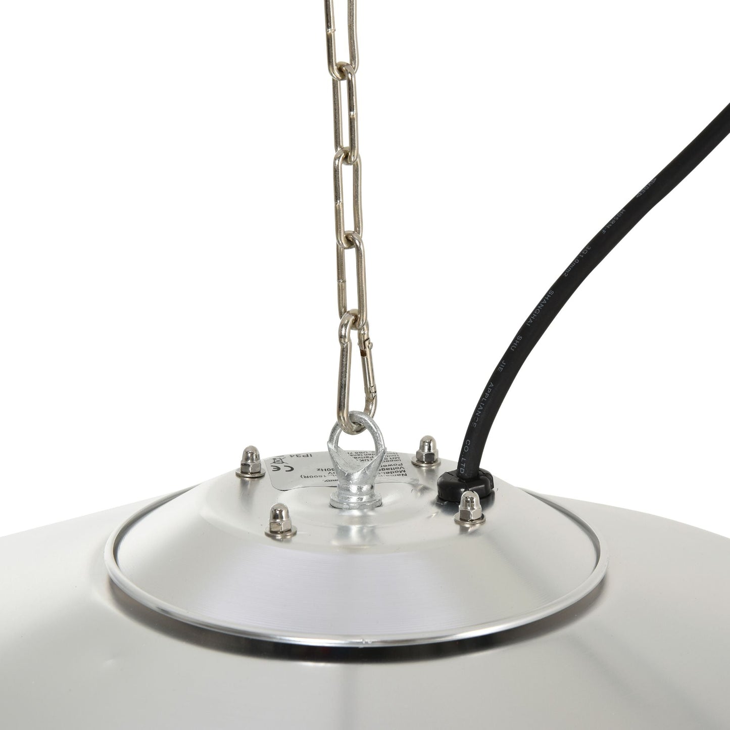 1500W Patio Heater Outdoor Ceiling Mounted Aluminium Halogen Electric Hanging Heating Light with Remote Control and 3 Heat Settings