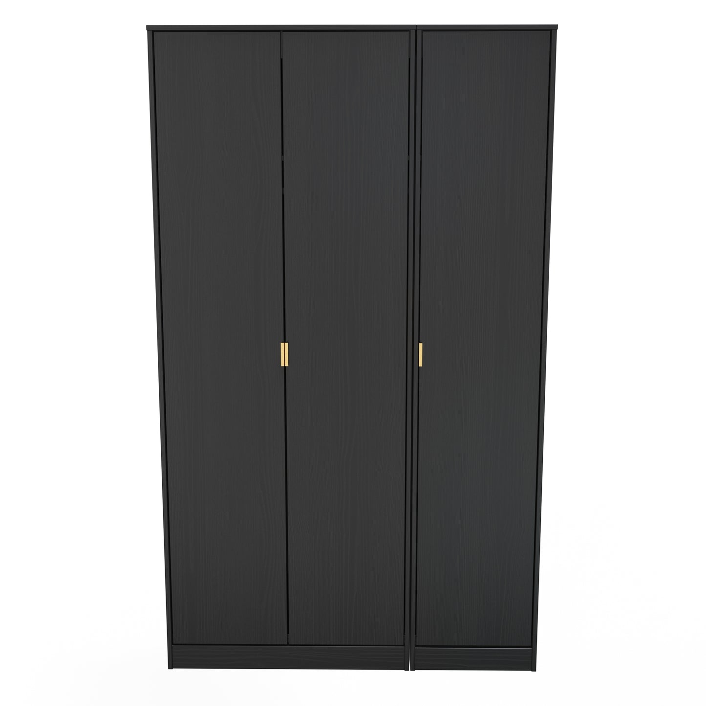 Diego J Tall Wardrobe Black 3 Doors 1 Shelf 198cm