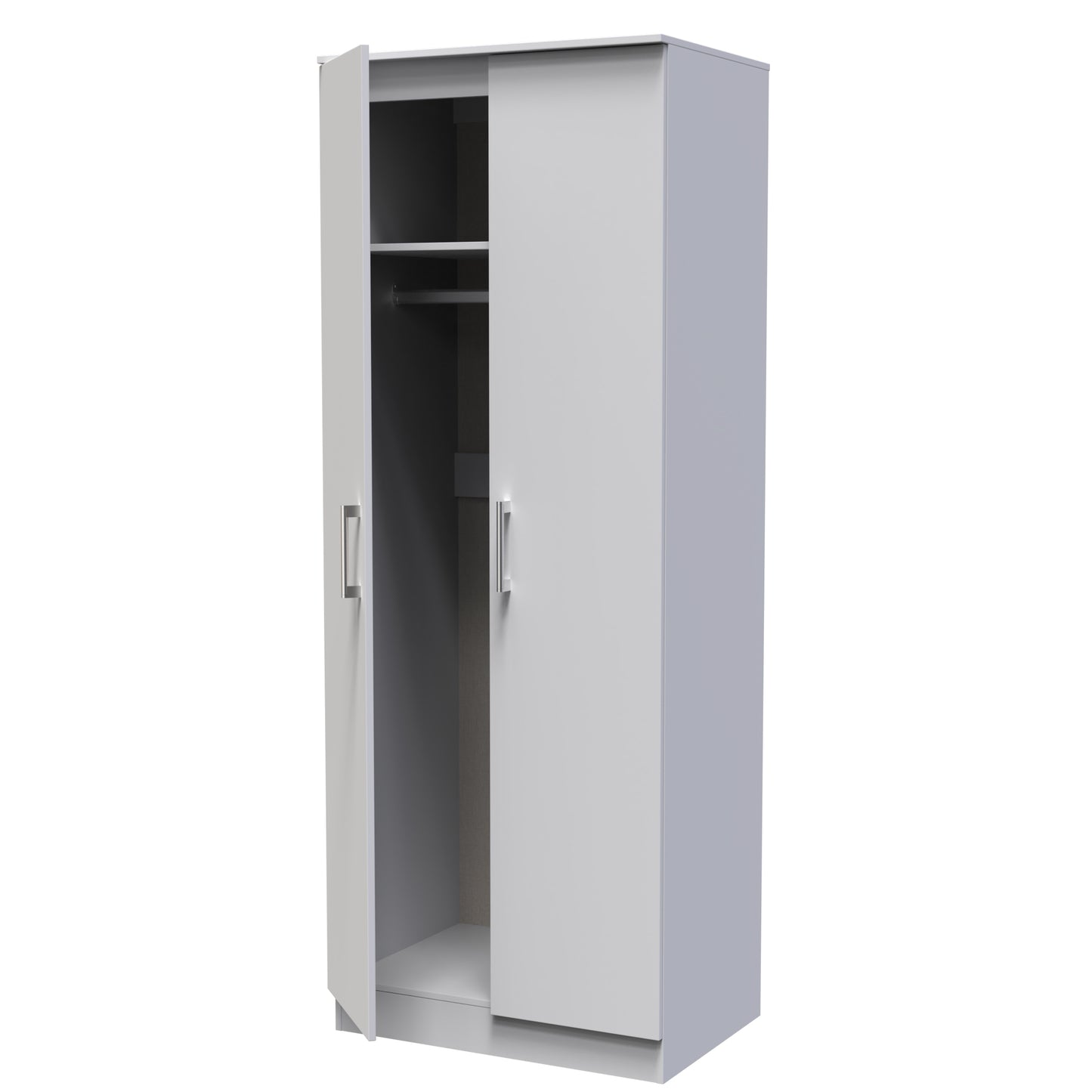 Devon Tall Wardrobe Grey 2 Doors 1 Shelf 182cm