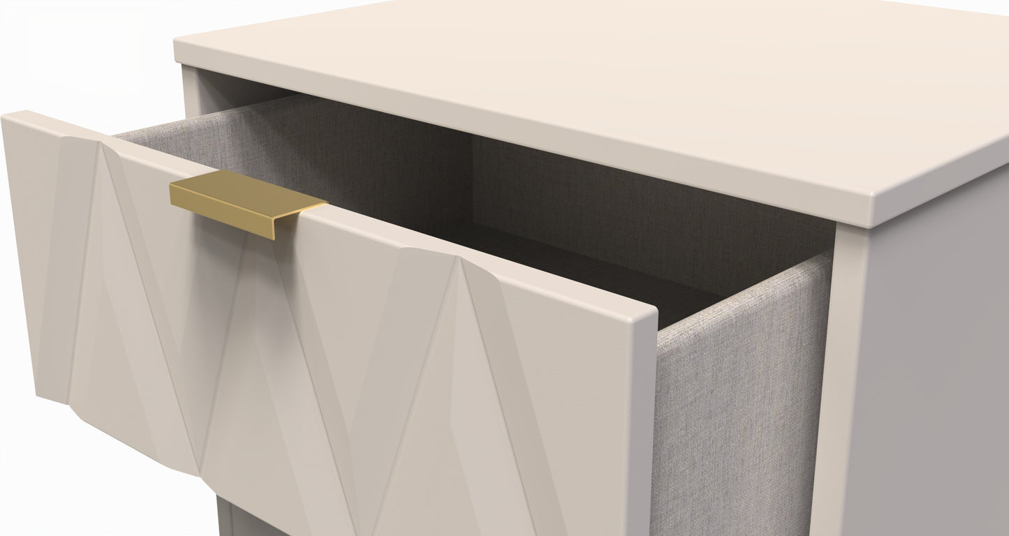 Diamond Tall Tallboy Off-White 5 Drawers 109cm