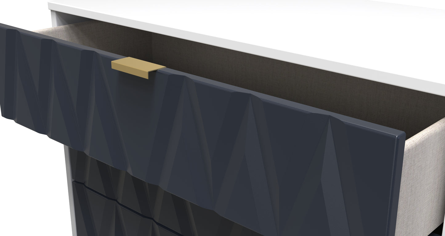 Diamond Chest of Drawers Grey & White 3 Drawers 77cm