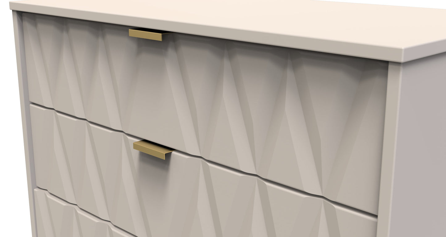 Diamond Tall Chest of Drawers Off-White 5 Drawers 109cm
