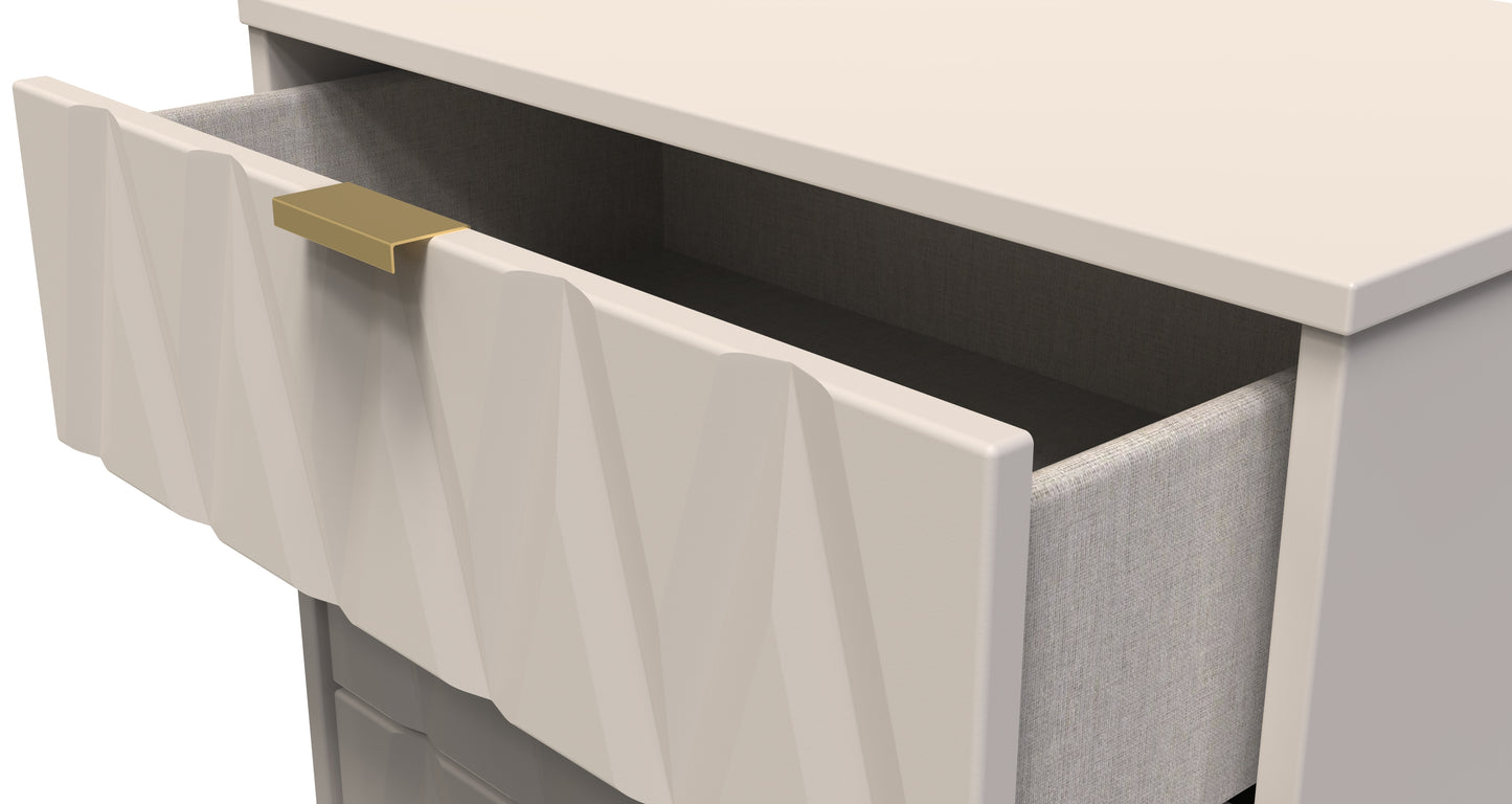 Diamond Chest of Drawers Off-White 3 Drawers 76cm