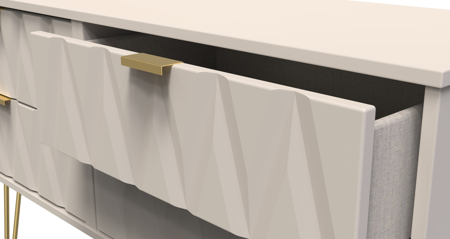 Diamond Large Chest of Drawers Off-White 4 Drawers 115cm