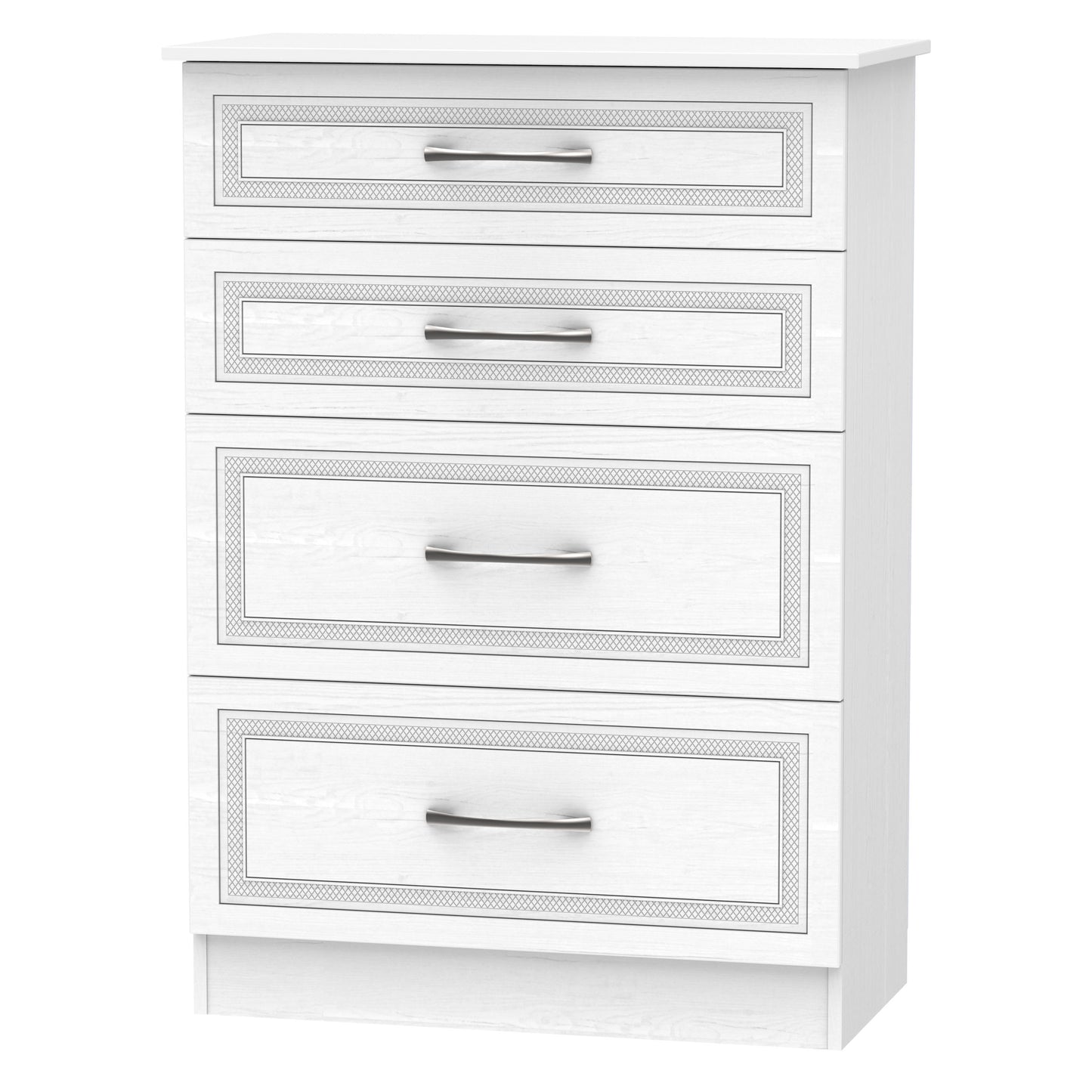 Dorset Tall Chest of Drawers White 4 Drawers 108cm