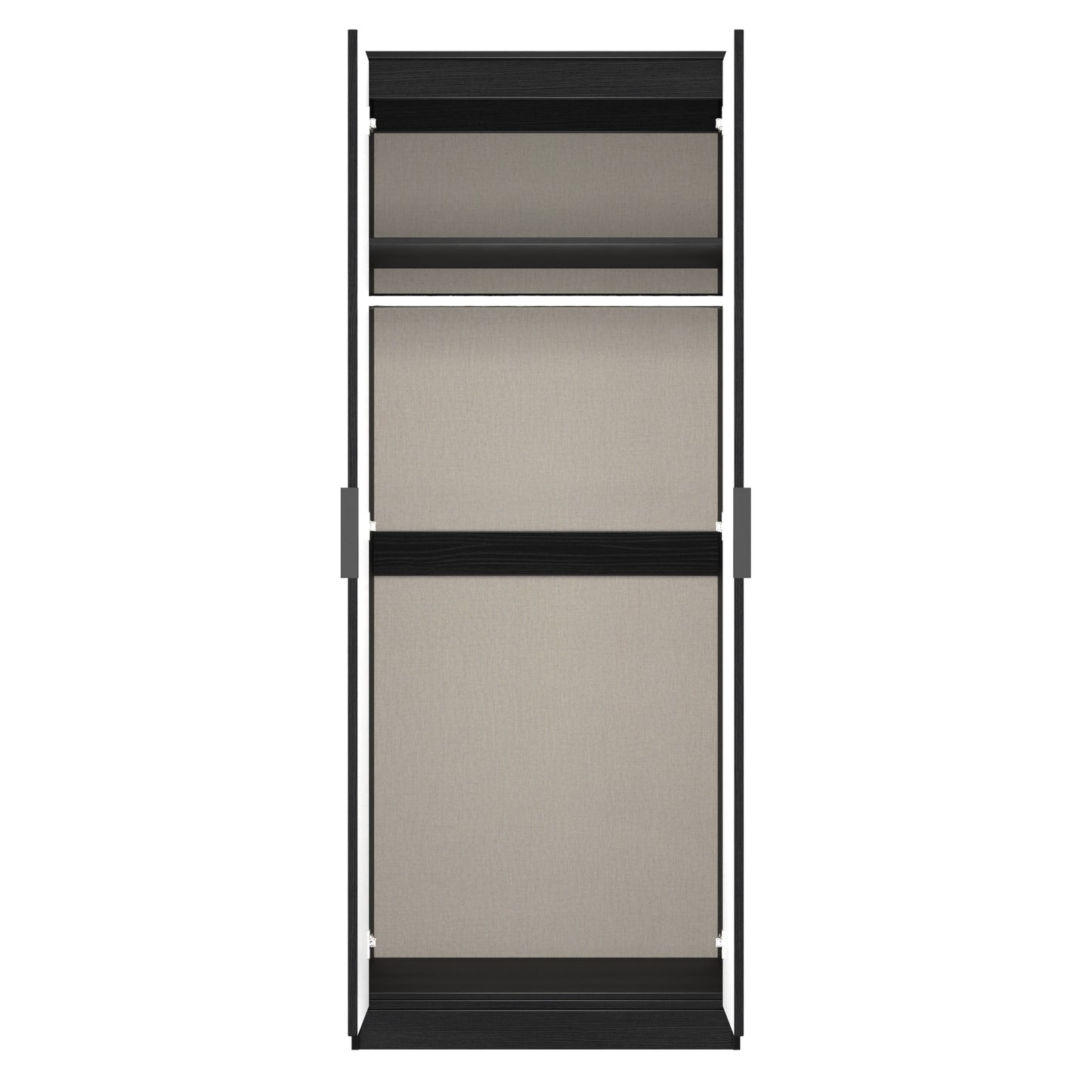 Fluted Tall Wardrobe Black 1 Shelf 197cm