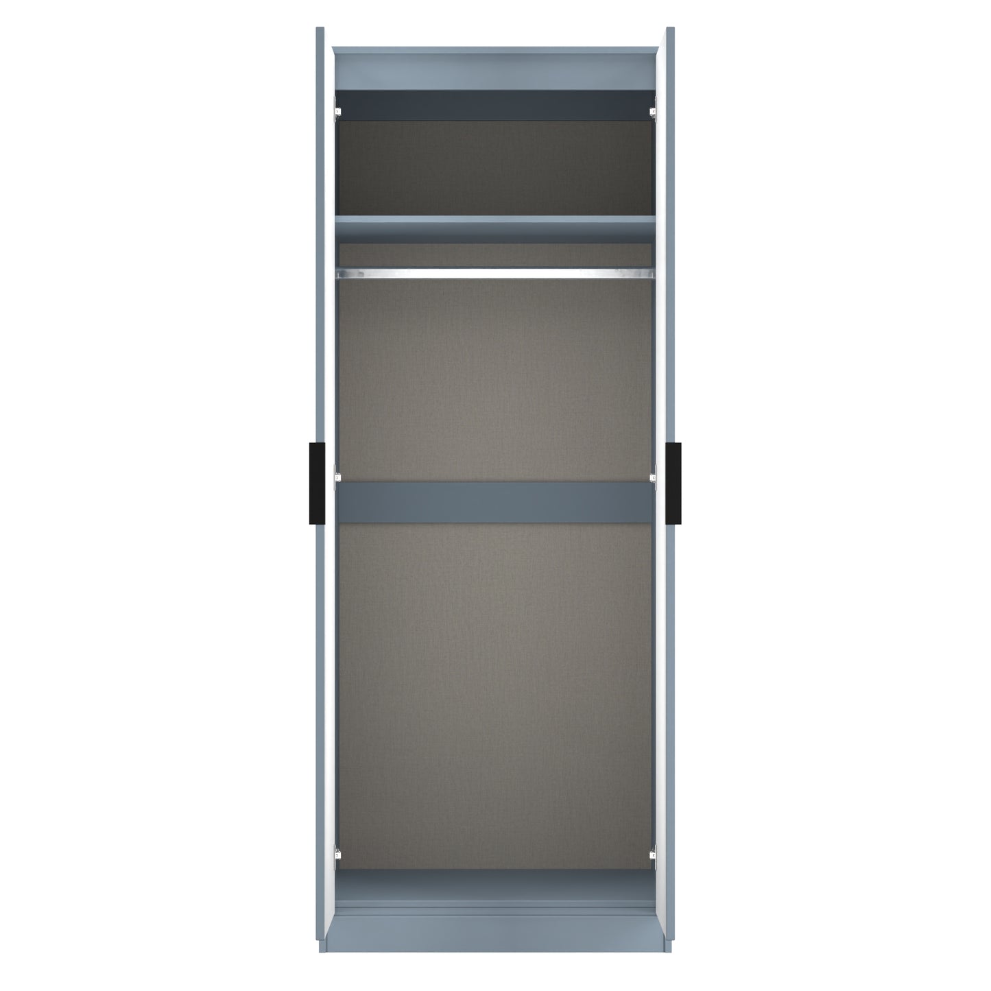 Fluted Tall Wardrobe Light Blue 1 Shelf 197cm