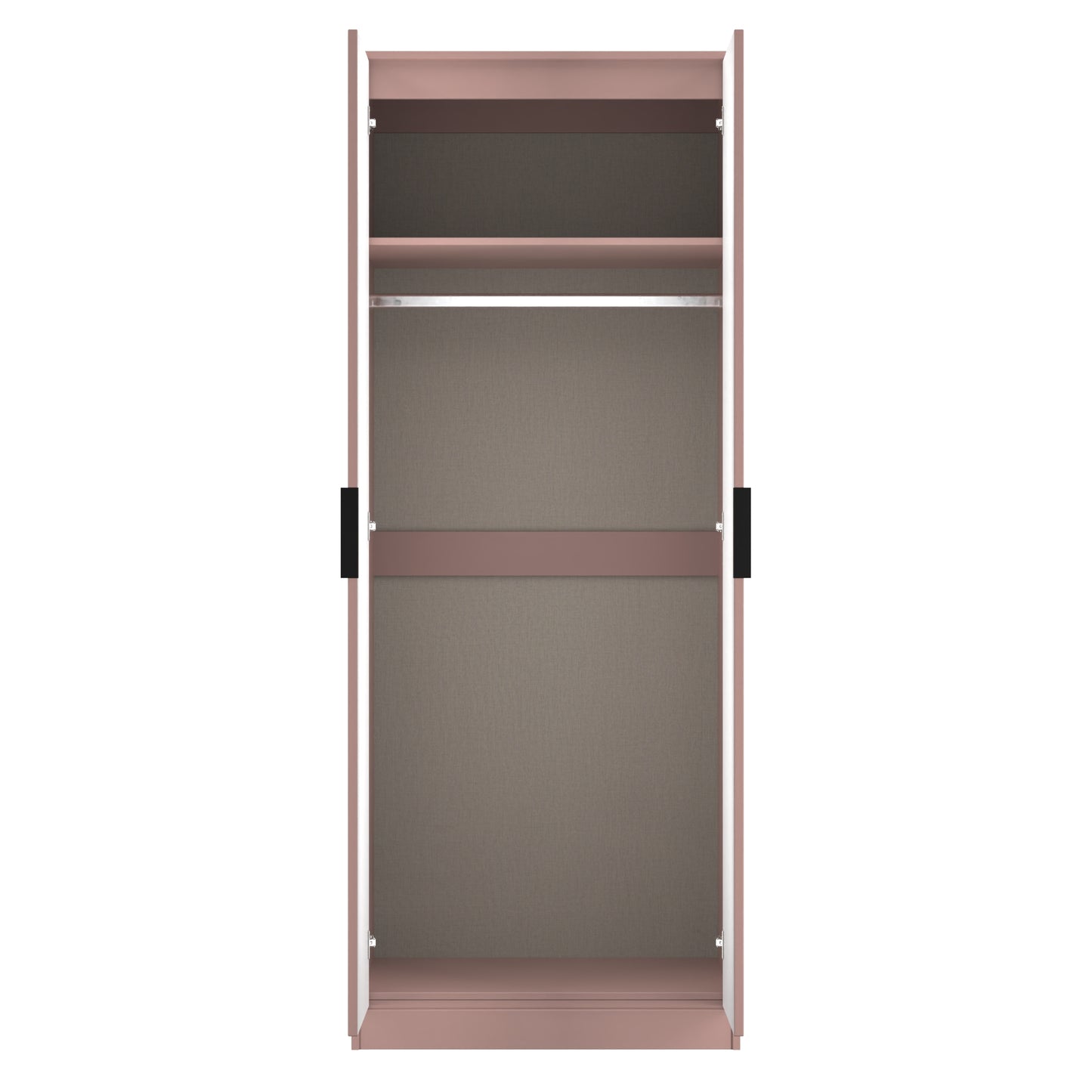Fluted Tall Wardrobe Pink 1 Shelf 197cm
