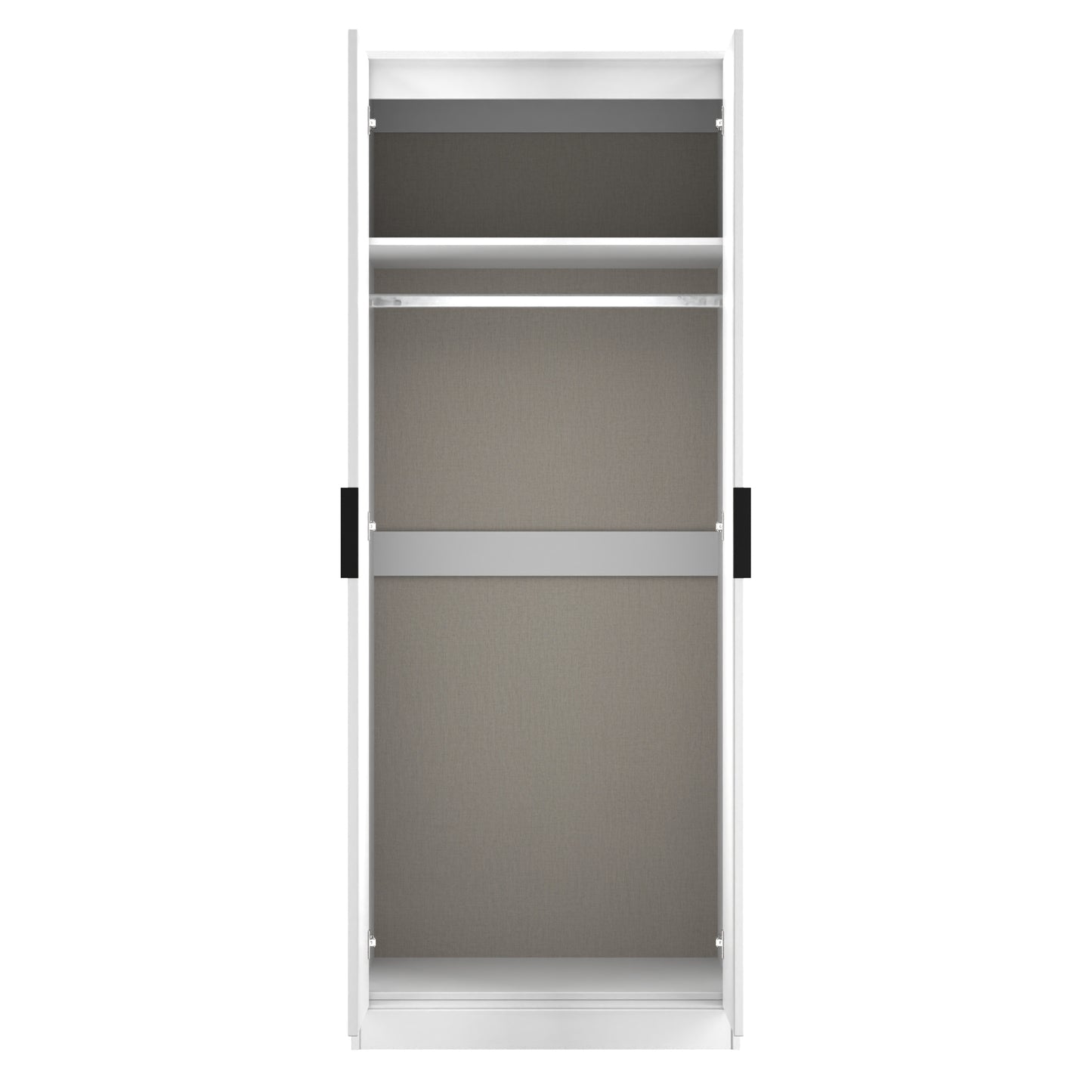 Fluted Tall Wardrobe White 1 Shelf 197cm