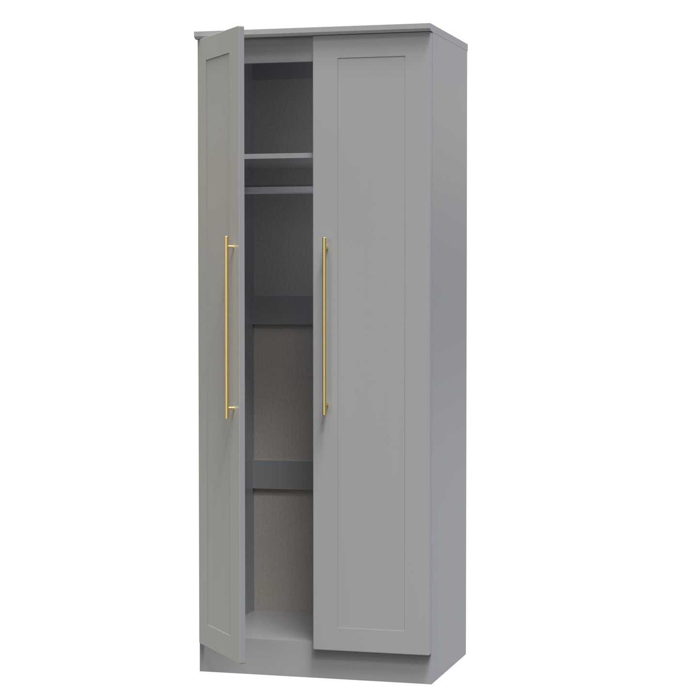 Haworth Tall Wardrobe Grey 2 Doors 1 Shelf 196cm